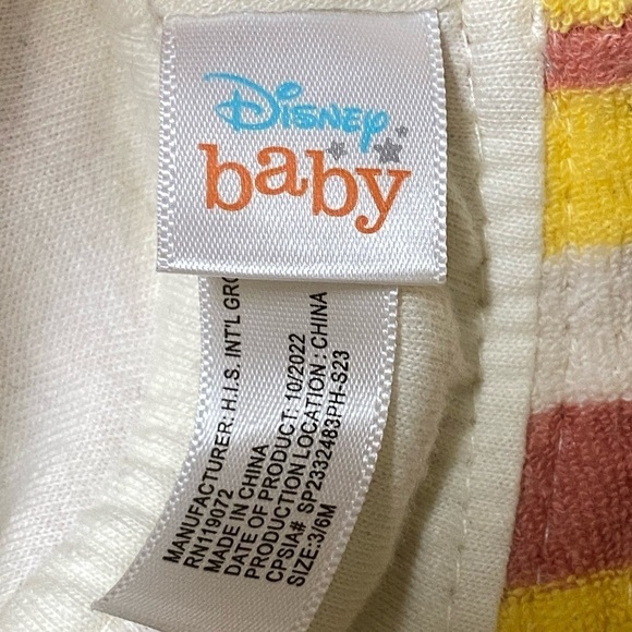 Disney Baby Winnie The Pooh Terry Set Hat Shorts Size 3-6 Months - Picture 3 of 3